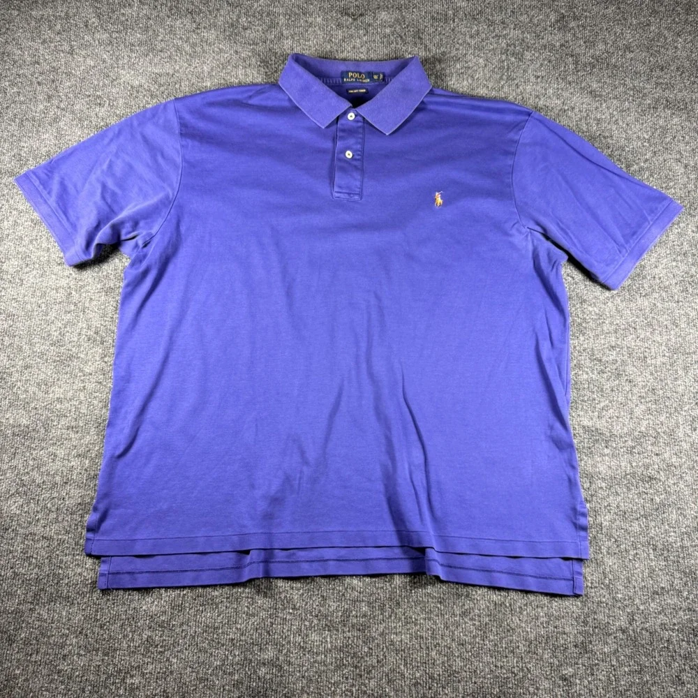 Polo Ralph Lauren Mens 2XLT Purple Pima Soft Touch Cotton Polo Shirt Tall